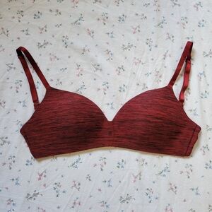 Victoria's Secret Seamless Red And Black Wireless Bra 34D